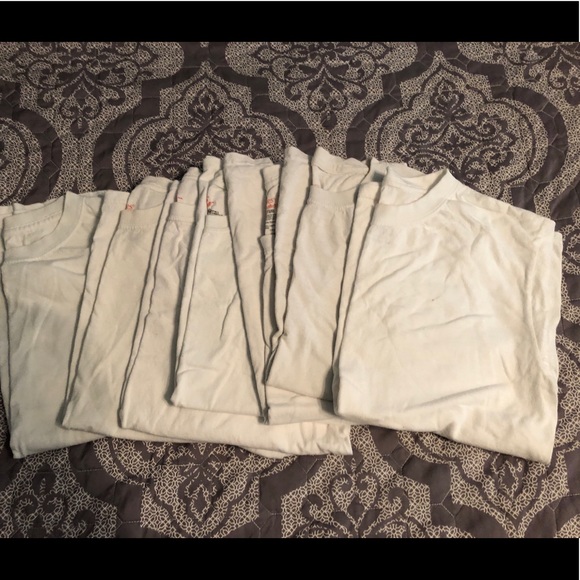 Hanes Other - HANES Boys Short Sleeve Crew Neck  Undershirts White Lot of 7 Size XL